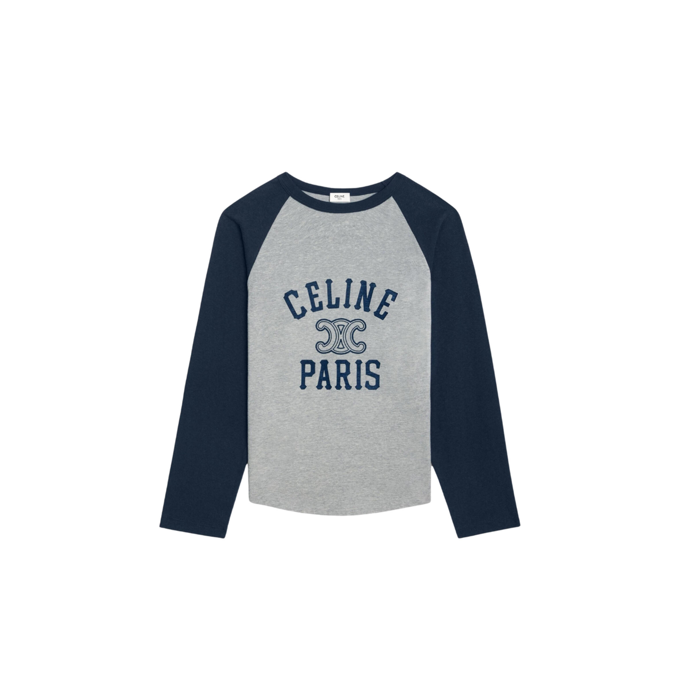 Ce1i*e paris t-shirt in cotton jersey grey melange navy 2x04k865w.09sh